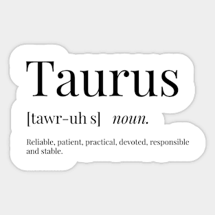 Taurus Definition Sticker